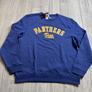 Pitt Panthers Crewneck Sweatshirt Men’s L Blue Logo Spellout Captivating New